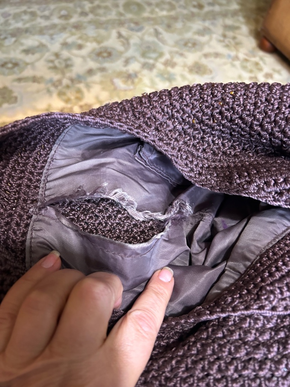 The Sak Woven Crochet Shoulder Bags in Taupe and Chocolate - Picture 4 of 4